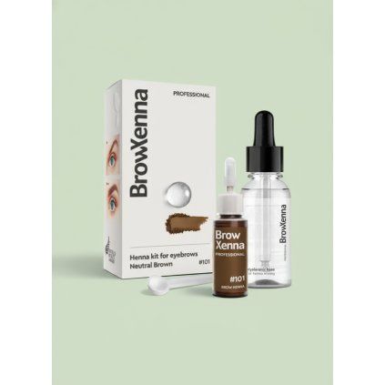 BrowXenna® Henna kit na obočie s bázou na miešanie (Farba 210 Amber)