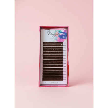 Wowbyme mihalnice Cashmere Flat Chocolate Mix 7-14 mm (Hrúbka mm 0,15mm, Zakrivenie typ L)