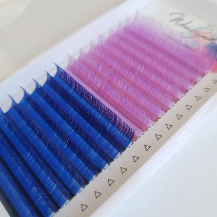 Double colour mihalnice blue + purple (Hrúbka mm 0,07mm, Zakrivenie typ D)