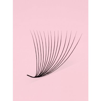 Wowbyme hotové vejáriky Premium 14D Narrow Loose 1000ks (Dĺžka mm 15mm, Hrúbka mm 0,05mm, Zakrivenie typ D)