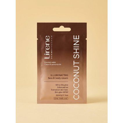 5428 lirene perfect tan rozjasnujuci krem na tvar a telo coconut shine 12 ml