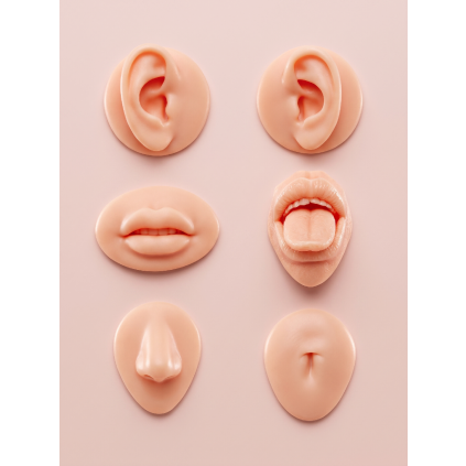 6152 wowbyme sada 3d silikonovych modelov na trening piercingu 6 ks