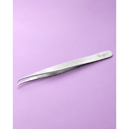 Wowbyme SilverMatt G65 Nano Long 14 cm – predĺžená pinzeta na tvorbu vejárikov