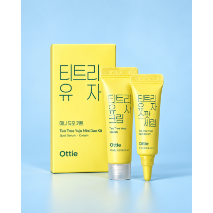 Ottie Tea Tree Yuja Mini Duo Kit – upokojujúci krém a sérum na problematickú pleť 10 + 5 ml