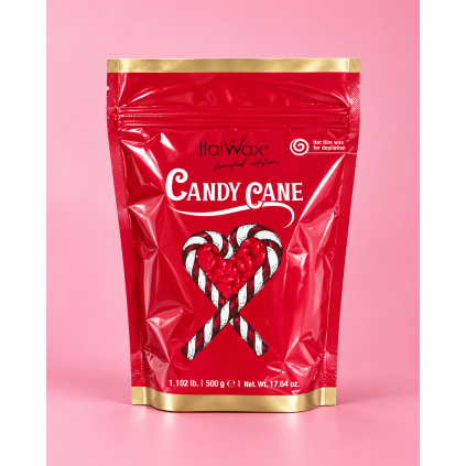 ItalWax Film Wax Candy Cane – filmový depilačný vosk s trblietkami 500 g | Limited Edition