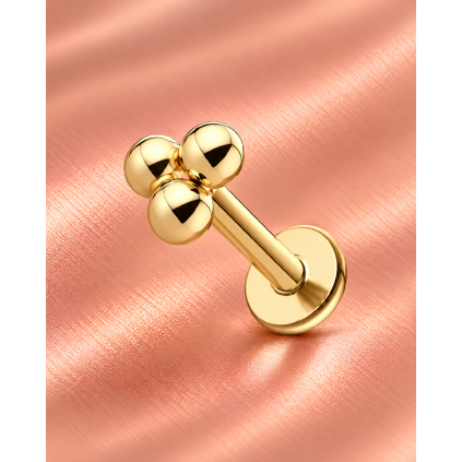 ADORA TRIAD Gold – titánová labreta s tromi guličkami