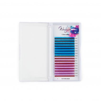 Wowbyme mihalnice Double colour Light blue + Light purple Mix 8-15 mm (Hrúbka mm 0,07mm, Zakrivenie typ D)