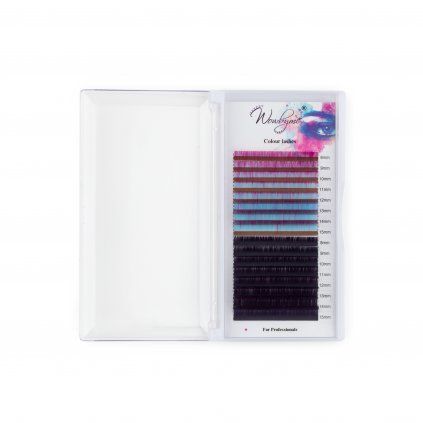 Double colour mihalnice ombre blue and purple + dark purple (Zakrivenie typ D)