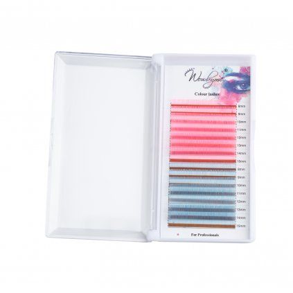 Wowbyme mihalnice Double colour - Pink + Light blue Mix 8-15 mm (Zakrivenie typ D)
