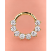 ADORA AURELIA Gold – titánový piercing clicker s 8 zirkónmi